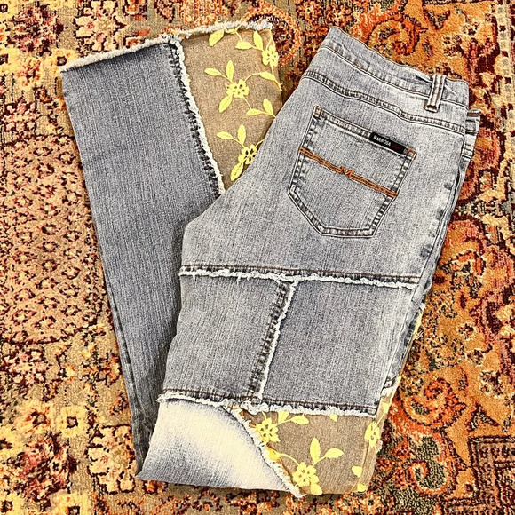 VENDOR ITEM :  FINAL PRICE Rare VTG Mariposa Frayed Embroidered Bell Bottom - Picture 1 of 16